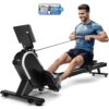2025 Neu RudergerÃ¤t fÃ¼r Zuhause, CHAOKE Magnetisches RudergerÃ¤t, App-Kompatibel, Rowing Machine mit 16 Widerstandsstufen und Dual-Slide-Rail, Leicht zu Montieren, Belastbar bis 160KG