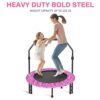 Trampolin Kinder Indoor Outdoor Ã91cm, Mini Trampolin Jumping Fitness Trampolins Faltbar Gartentrampolin mit Griff und Sicherheitspolster, Kindertrampolin fÃ¼r Jungen MÃ¤dchen ab 3 Jahre – Bild 4